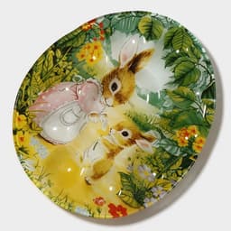 Подставка для яиц 10 ячеек Доляна «Кроличьи истории», 24×20.6 см, стекло, разноцветная
