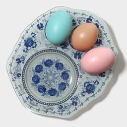 Подставка для яиц Доляна «Цветочная роспись», 3 ячейки, 21×18 см, стекло, белая