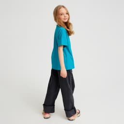 Футболка детская MINAKU: Basic line kids, бирюзовая, рост 116 см