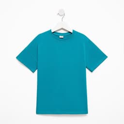 Футболка детская MINAKU: Basic line kids, бирюзовая, рост 116 см