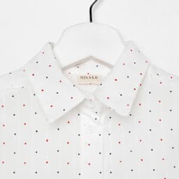 Рубашка для девочки в горошек MINAKU: Cotton collection, белая, рост 110 см