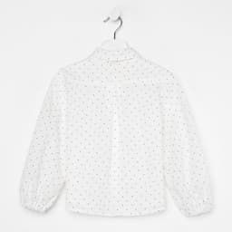 Рубашка для девочки в горошек MINAKU: Cotton collection, белая, рост 110 см