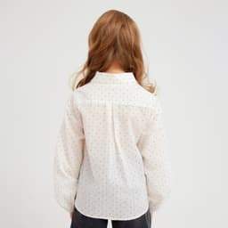 Рубашка для девочки в горошек MINAKU: Cotton collection, белая, рост 110 см