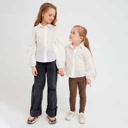 Рубашка для девочки в горошек MINAKU: Cotton collection, белая, рост 110 см