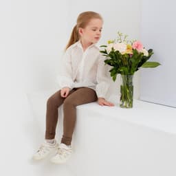 Рубашка для девочки в горошек MINAKU: Cotton collection, белая, рост 110 см