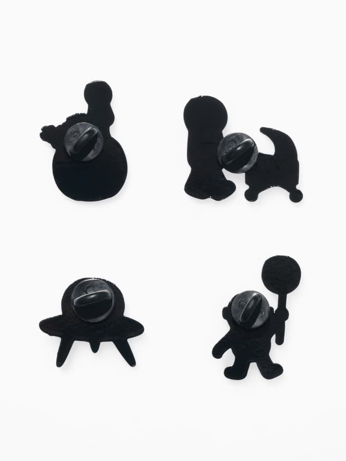 Набор значков (4 шт.) «Космос», цветные в чёрном металле