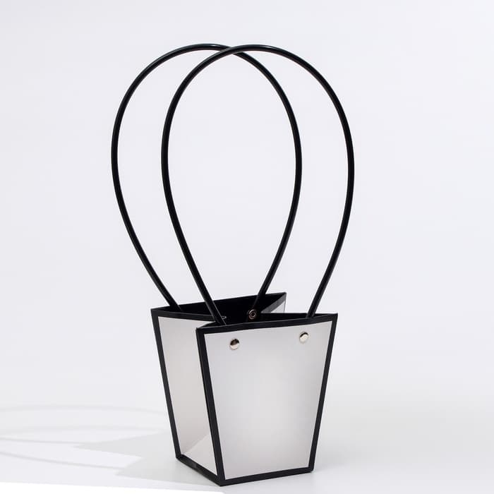 Сумка для цветов Белая влагостойкая, 12×12 - 8×8 - 12.5 см