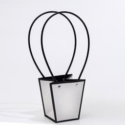 Сумка для цветов Белая влагостойкая, 12×12 - 8×8 - 12.5 см