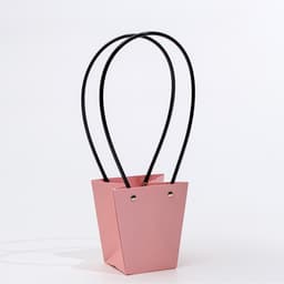 Сумка для цветов розовая влагостойкая, 12×12 - 8×8 - 12.5 см