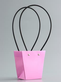 Сумка для цветов розовая влагостойкая, 12×12 - 8×8 - 12.5 см