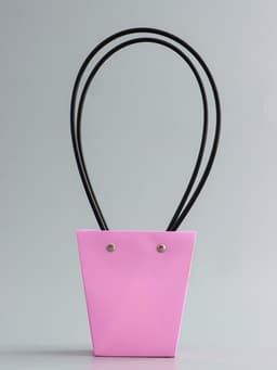 Сумка для цветов розовая влагостойкая, 12×12 - 8×8 - 12.5 см