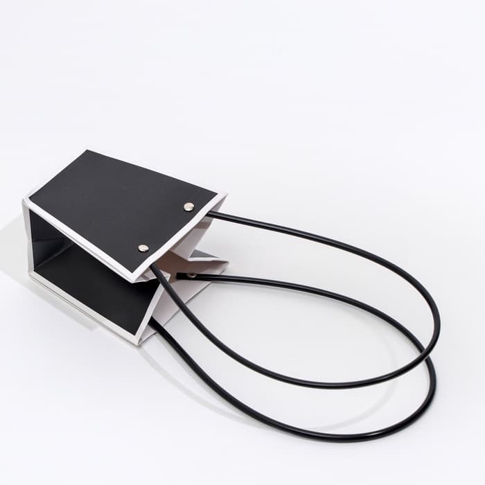 Сумка для цветов чёрная влагостойкая, 12×12 - 8×8 - 12.5 см