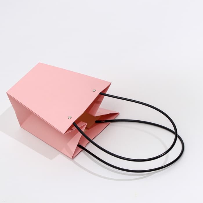 Сумка для цветов розовая влагостойкая, 17×17 - 11.5×11.5 - 20 см