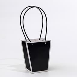 Сумка для цветов чёрная влагостойкая, 17×17 - 11.5×11.5 - 20 см