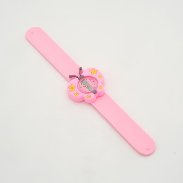 Часы наручные детские «Бабочка», ремешок силикон, розовые, от батареек LR41 (AG3)