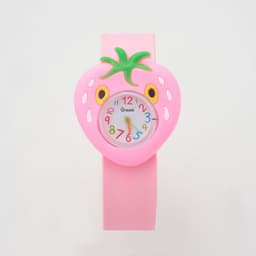 Часы наручные детские «Клубничка», кварцевые, ремешок силикон, розовые
