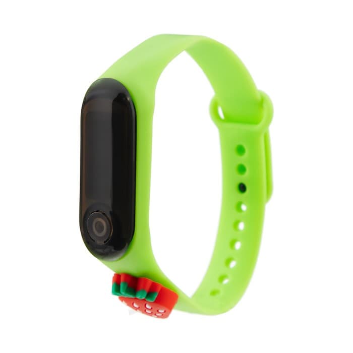 Часы наручные электронные «Клубничка», детские, ремешок силикон, зелёные