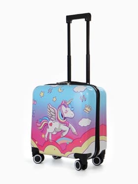 Чемодан детский 20", 41 л, отдел на молнии, с принтом, розовый/разноцветный