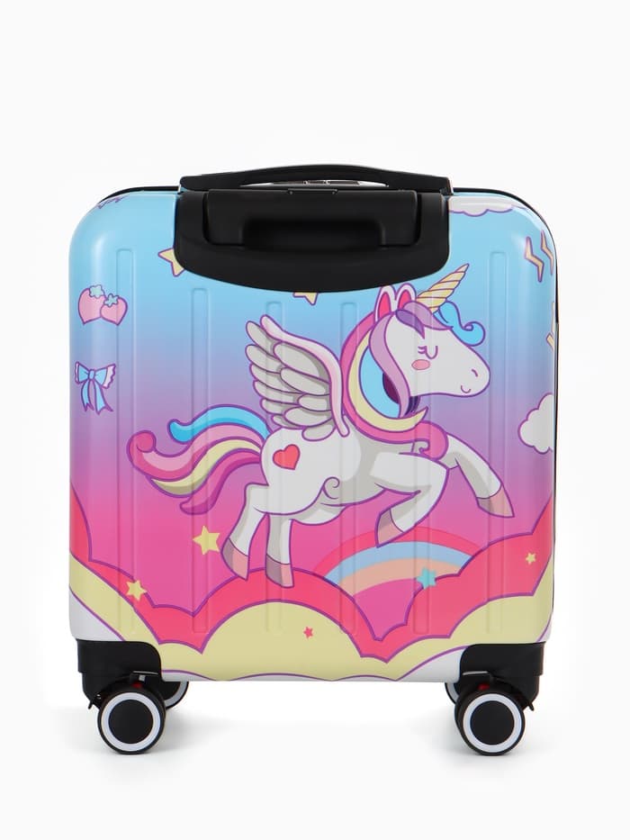 Чемодан детский 20", 41 л, отдел на молнии, с принтом, розовый/разноцветный