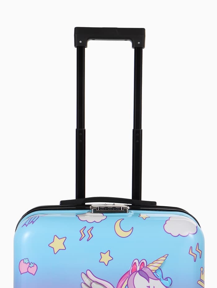 Чемодан детский 20", 41 л, отдел на молнии, с принтом, розовый/разноцветный