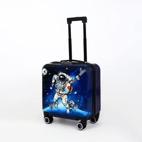 Чемодан детский на колёсах 41 л (S), на молнии, с кодовым замком, 4 колеса, синий