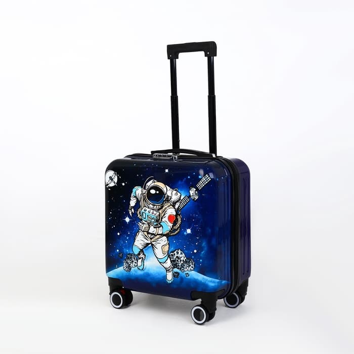 Чемодан детский на колёсах 41 л (S), на молнии, с кодовым замком, 4 колеса, синий