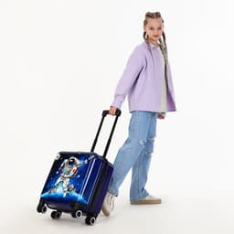Чемодан детский на колёсах 41 л (S), на молнии, с кодовым замком, 4 колеса, синий