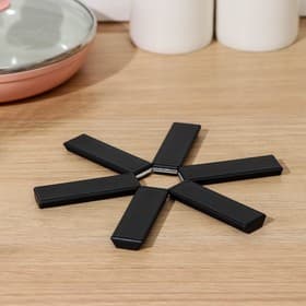 Подставка для горячего складная Доляна, d=19 см, чёрная