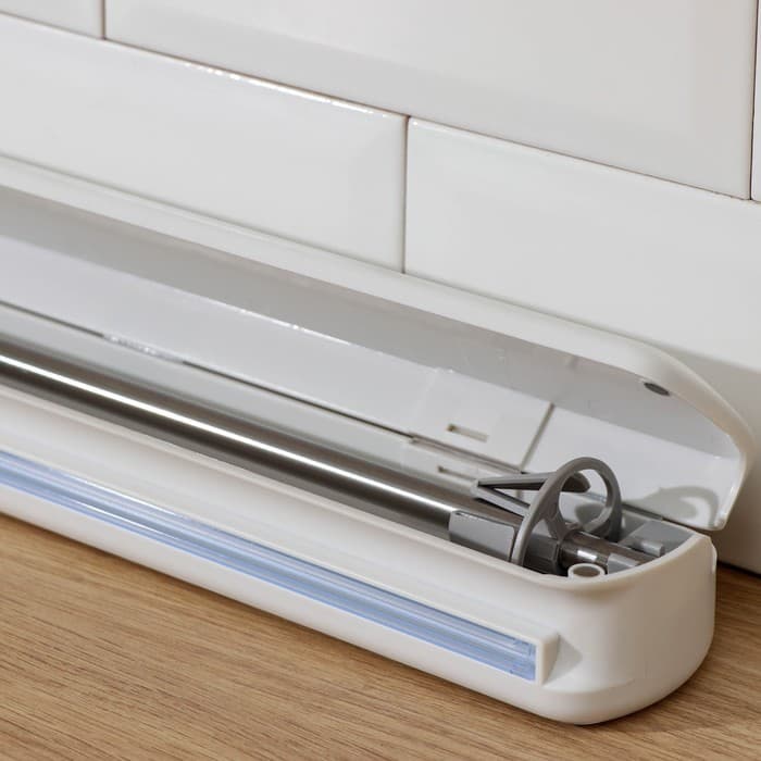 Диспенсер для пищевой плёнки Доляна, 37.3×6.5×5.3 см, пластик, белый