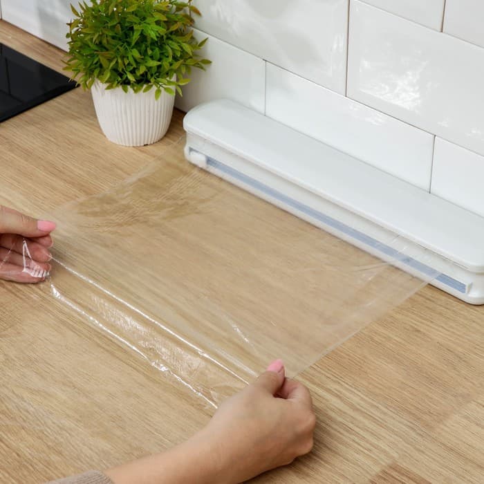 Диспенсер для пищевой плёнки Доляна, 37.3×6.5×5.3 см, пластик, белый