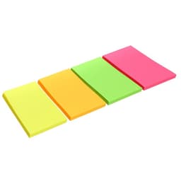 Набор 4 блока с липким краем 38×51 мм, 4 по 50 листов, флуоресцентные цвета