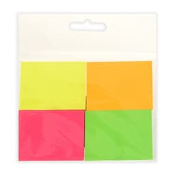 Набор 4 блока с липким краем 38×51 мм, 4 по 50 листов, флуоресцентные цвета