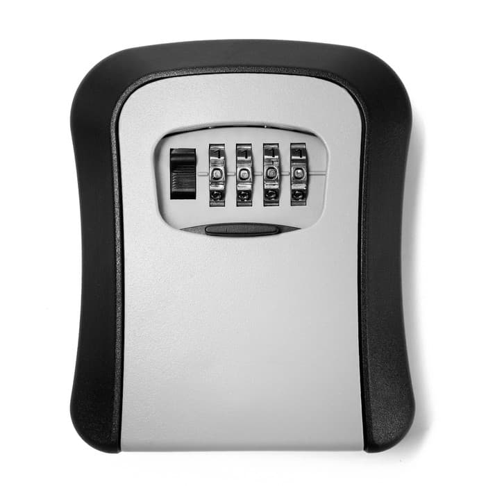 Сейф-ключница кодовая ТУНДРА, металл, пластик, серый