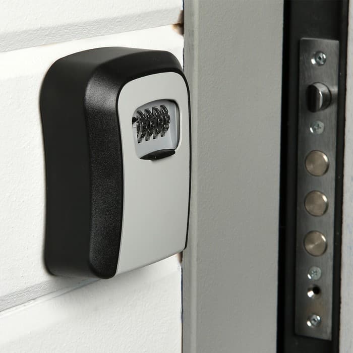 Сейф-ключница кодовая ТУНДРА, металл, пластик, серый