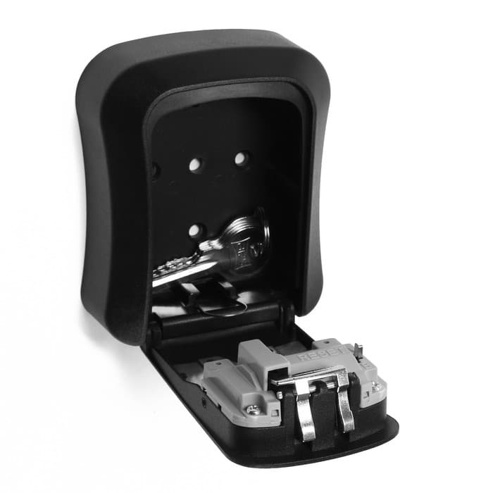 Сейф-ключница кодовая, металл, пластик, черный