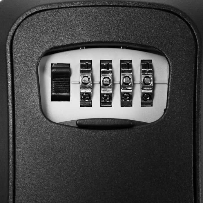 Сейф-ключница кодовая, металл, пластик, черный