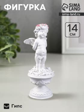 Фигурка гипс «Ангел на пьедестале», перламутр, 12×4.5×4.5 см