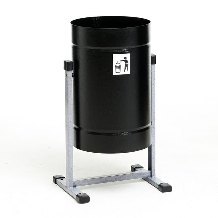 Урна для мусора «Уралочка Бюджет», уличная, 21 л, 35×55×26.5 см, бак 0.6 мм, чёрная
