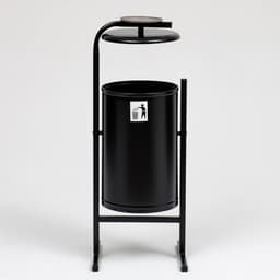 Урна для мусора «Космос», уличная, с пепельницей, 21 л, 32×82.5×28.5 см, бак 0.6 мм, чёрная