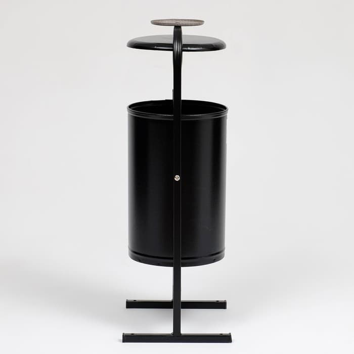 Урна для мусора «Космос», уличная, с пепельницей, 21 л, 32×82.5×28.5 см, бак 0.6 мм, чёрная