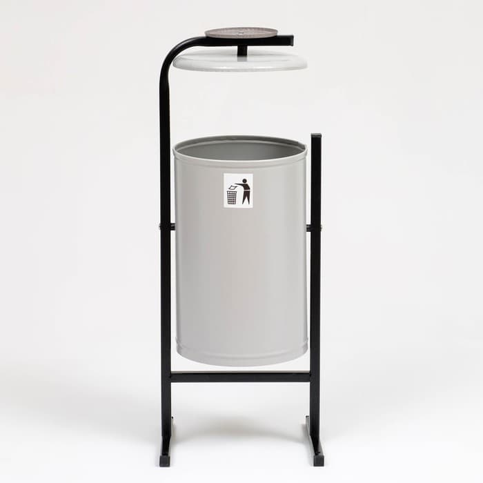 Урна для мусора «Космос», уличная, с пепельницей, 21 л, 32×82.5×28.5 см, бак 0.6 мм, серая