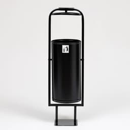 Урна для мусора «Сатурн», уличная, с пепельницей, 28 л, 104×31×26.5 см, бак 0.6 мм, чёрная