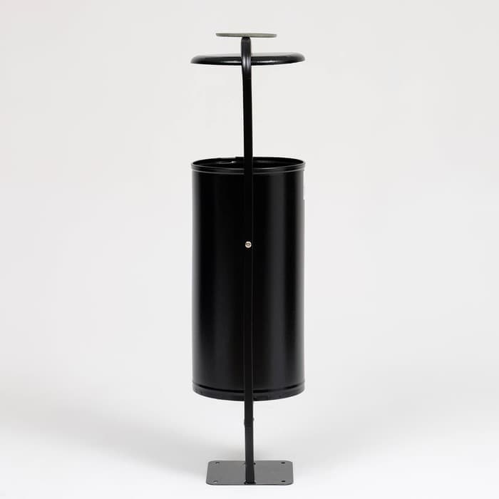 Урна для мусора «Сатурн», уличная, с пепельницей, 28 л, 104×31×26.5 см, бак 0.6 мм, чёрная