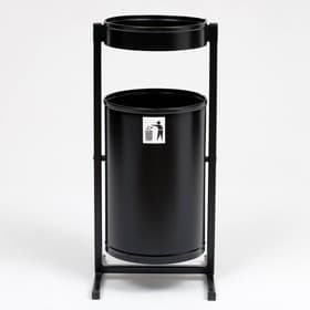 Урна для мусора «Меркурий», уличная, с пепельницей, 21 л, 32×70×28.5 см, бак 0.6 мм, чёрная