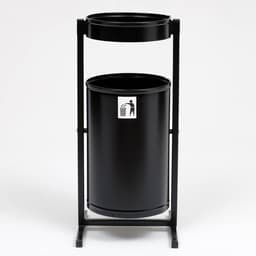 Урна для мусора «Меркурий», уличная, с пепельницей, 21 л, 32×70×28.5 см, бак 0.6 мм, чёрная