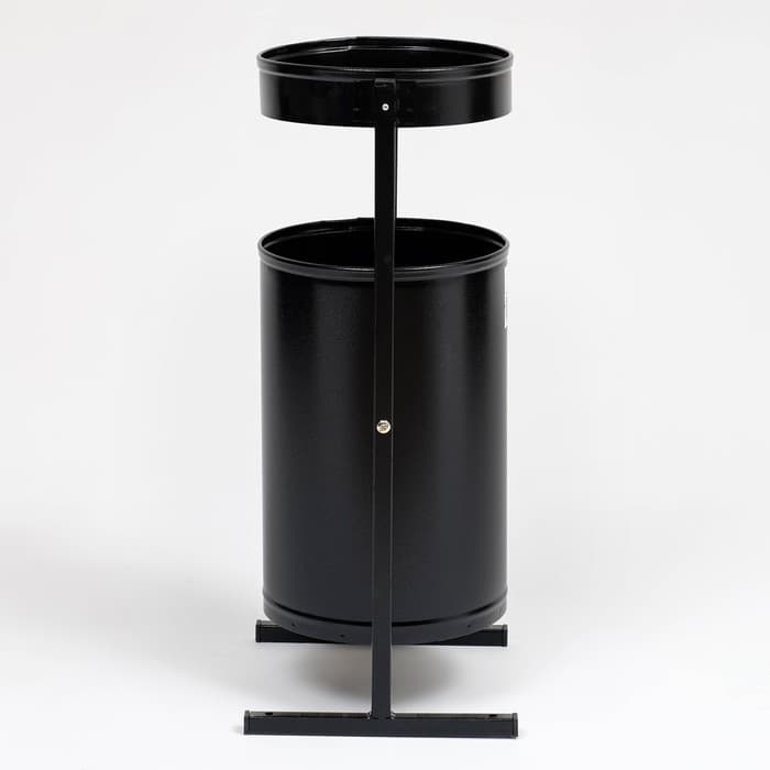 Урна для мусора «Меркурий», уличная, с пепельницей, 21 л, 32×70×28.5 см, бак 0.6 мм, чёрная