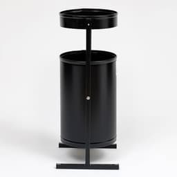 Урна для мусора «Меркурий», уличная, с пепельницей, 21 л, 32×70×28.5 см, бак 0.6 мм, чёрная