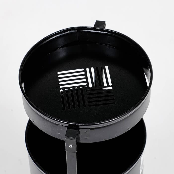 Урна для мусора «Меркурий», уличная, с пепельницей, 21 л, 32×70×28.5 см, бак 0.6 мм, чёрная