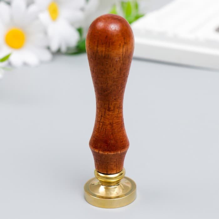 Печать для сургуча с деревянной ручкой «Медвежонок - Удачи», 9×2.5×2.5 см