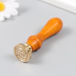 Печать для сургуча с деревянной ручкой «Медвежонок - Удачи», 9×2.5×2.5 см